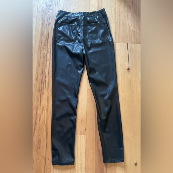 Entro Black Faux Leather Pants, Size Medium - Picture 2 of 8